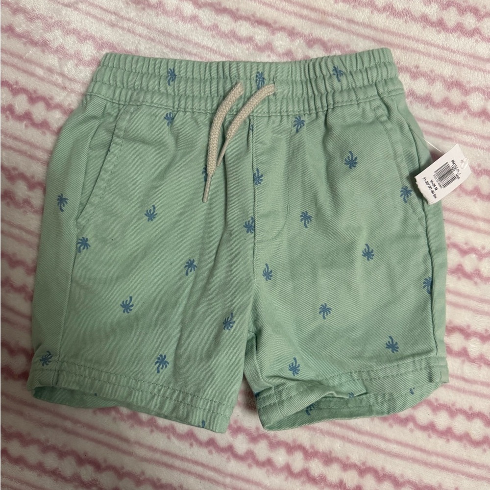 Old Navy Kids Mint Shorts with Blue Palm Design